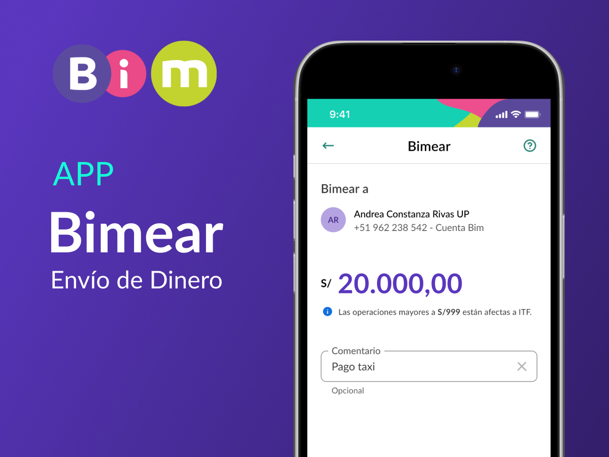 Flujo de envío de dinero App BIM